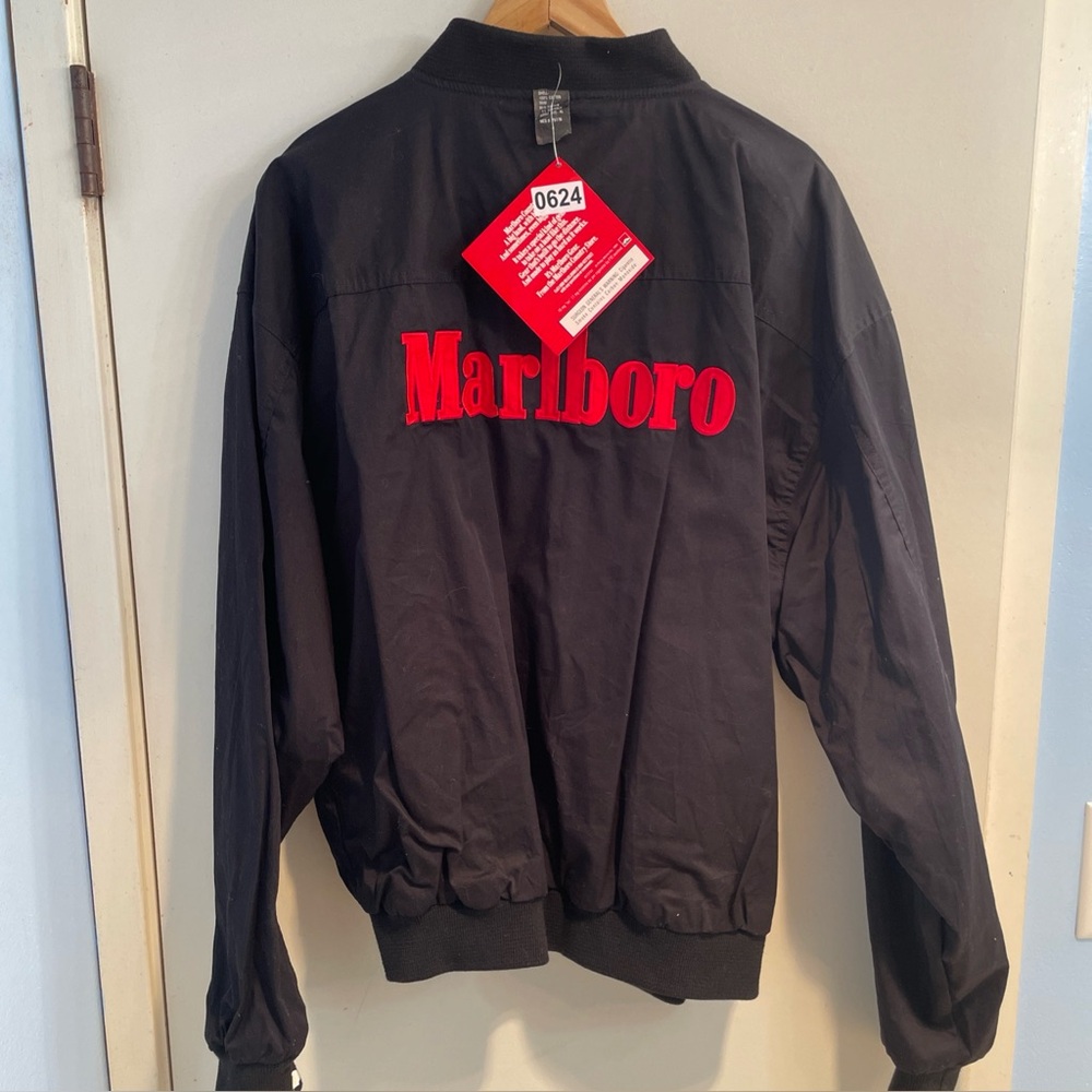 Vintage 1994 XL Marlboro Reversible Bomber Jacket Embroidered NWT Not Worn